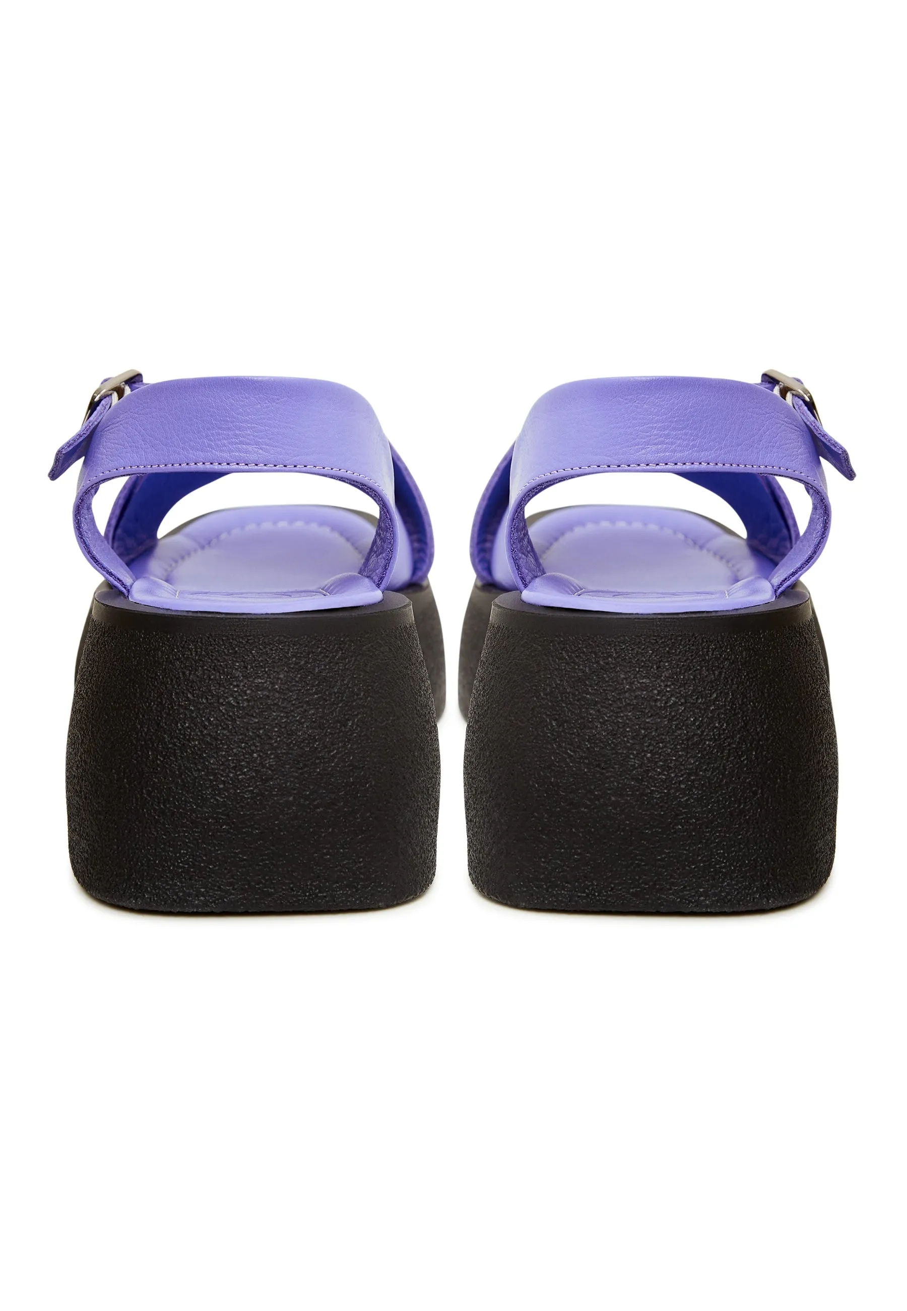 Leather Platform Sandals - Lilac