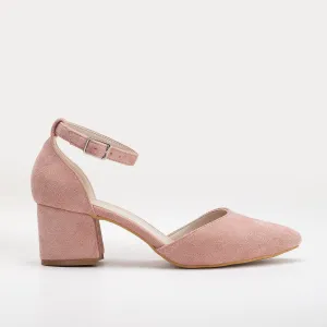 Marcelle - Dusty Pink Suede Heels