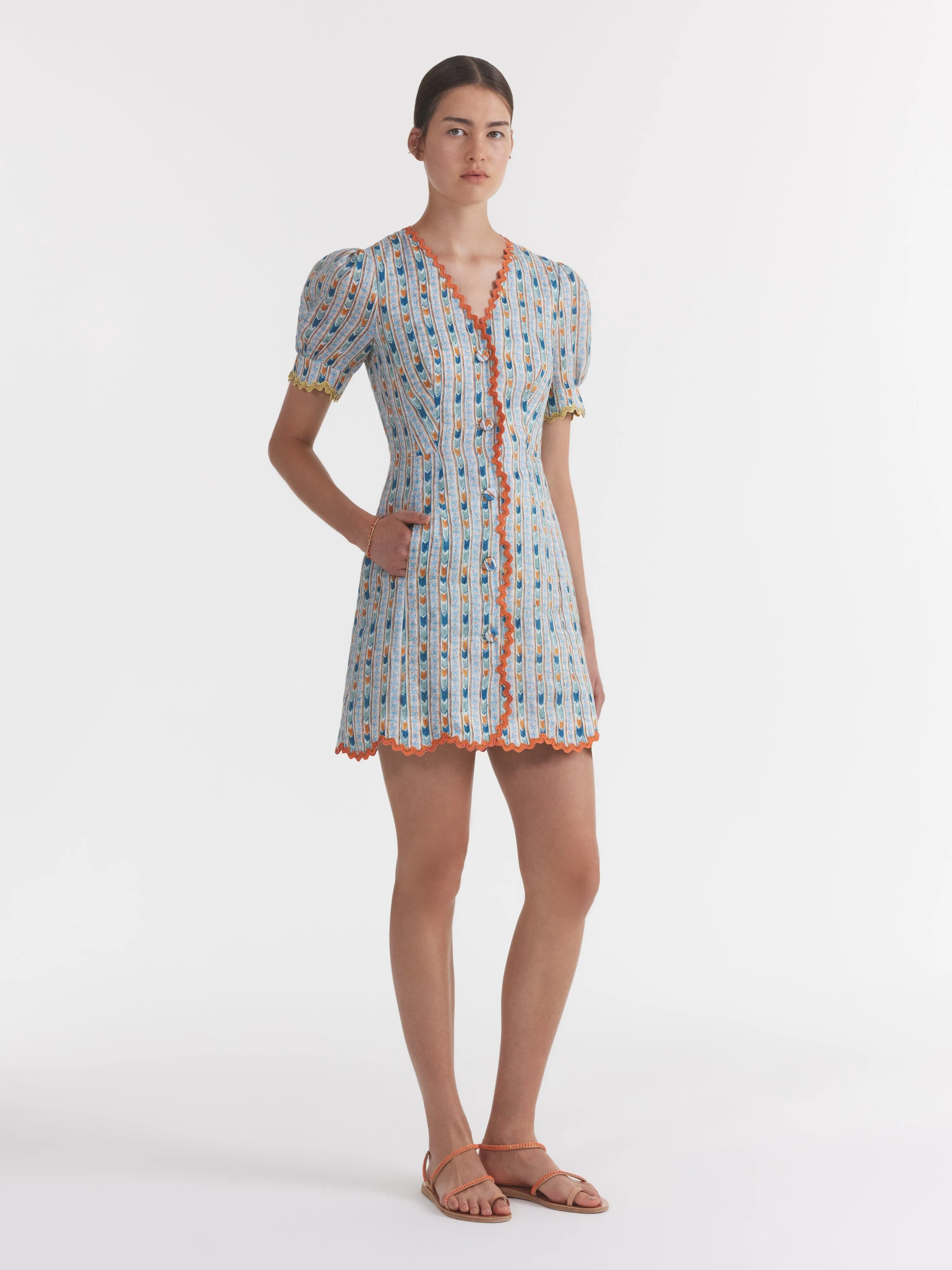 Marlee Dress in Faience Floral Cloud