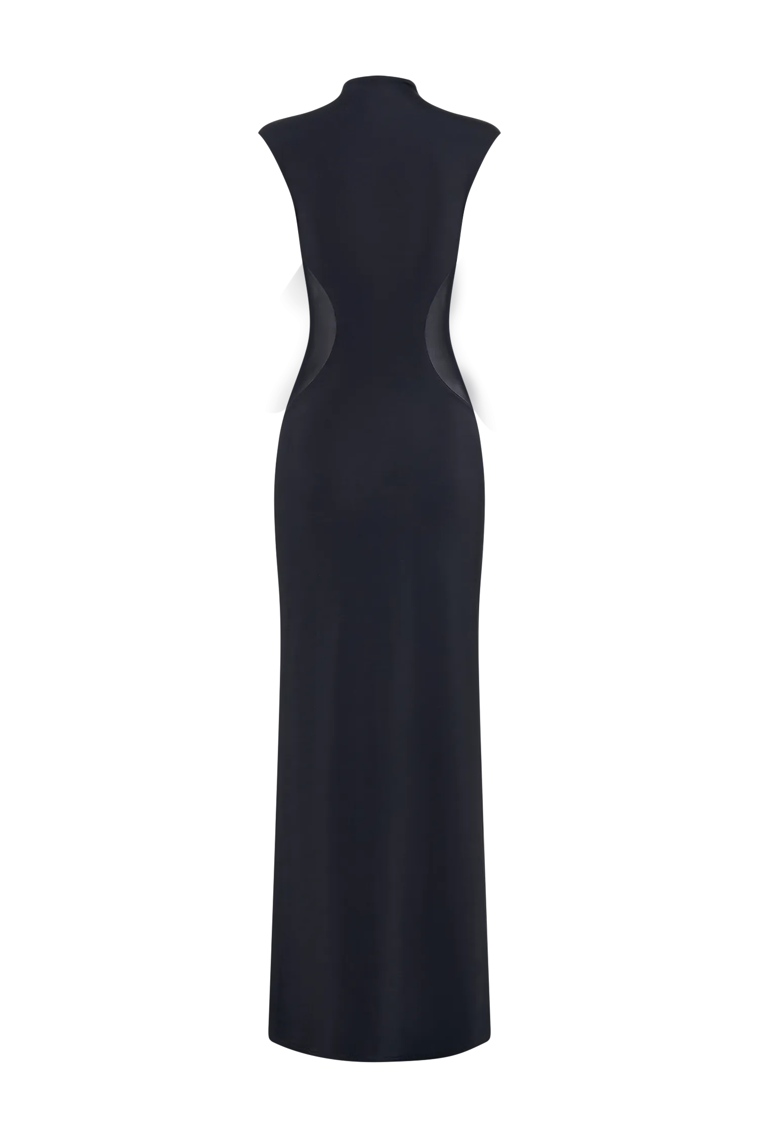 Massie Slinky And Mesh Maxi Dress - Black