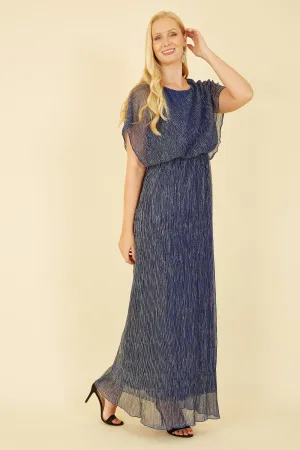 Mela London Blue Shimmer Maxi Dress