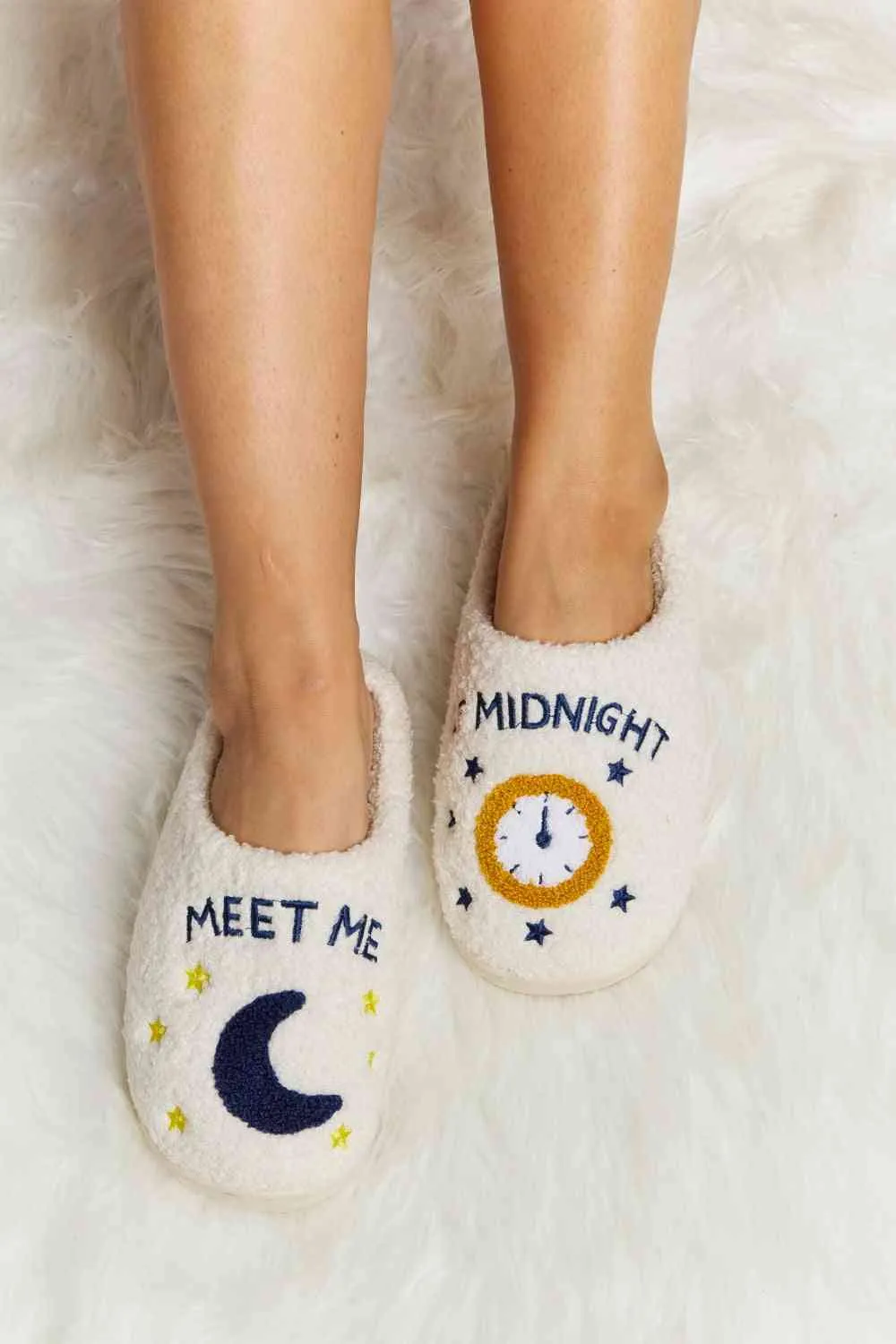 Melody Strawberry Printed Plush Slide Slippers