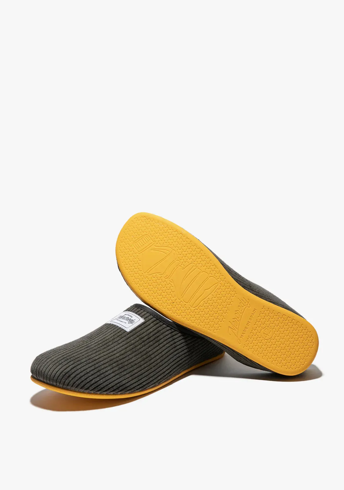 Mercredy Black/Yellow Soft Cord Slippers