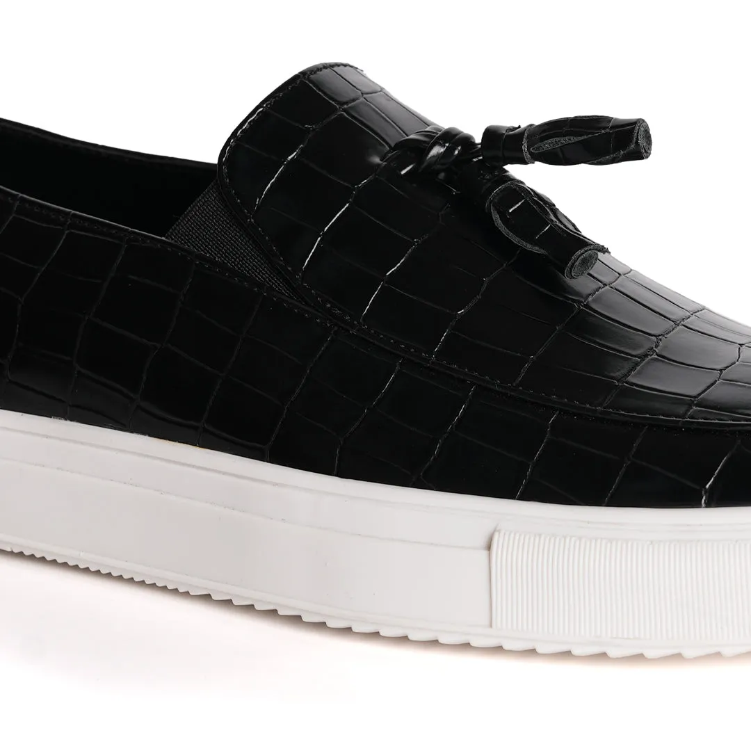 Monkstory Chic Croc Sneakers  - Black