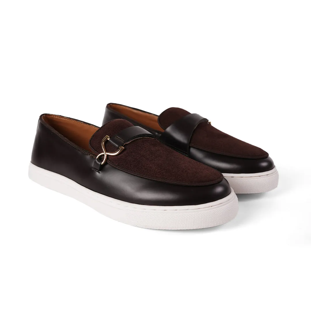 Monkstory Side Buckle Slip-On Sneakers - Brown