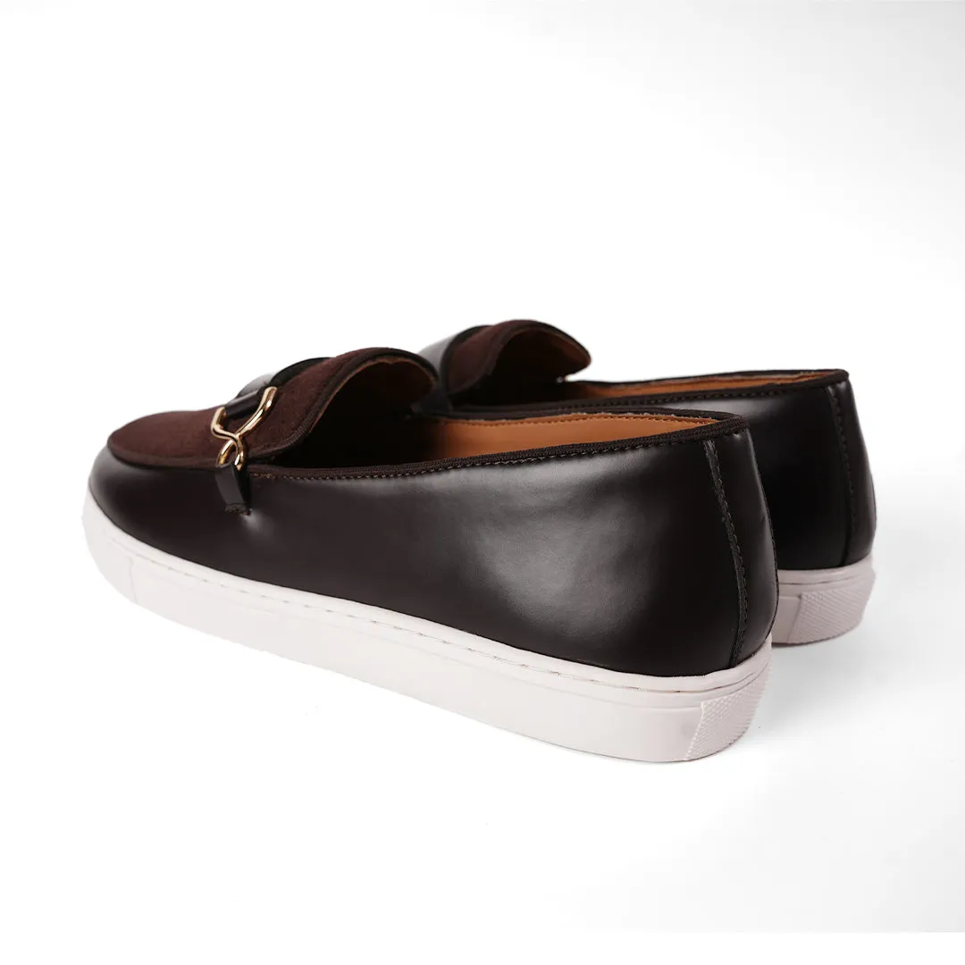 Monkstory Side Buckle Slip-On Sneakers - Brown