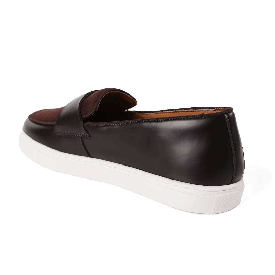 Monkstory Side Buckle Slip-On Sneakers - Brown