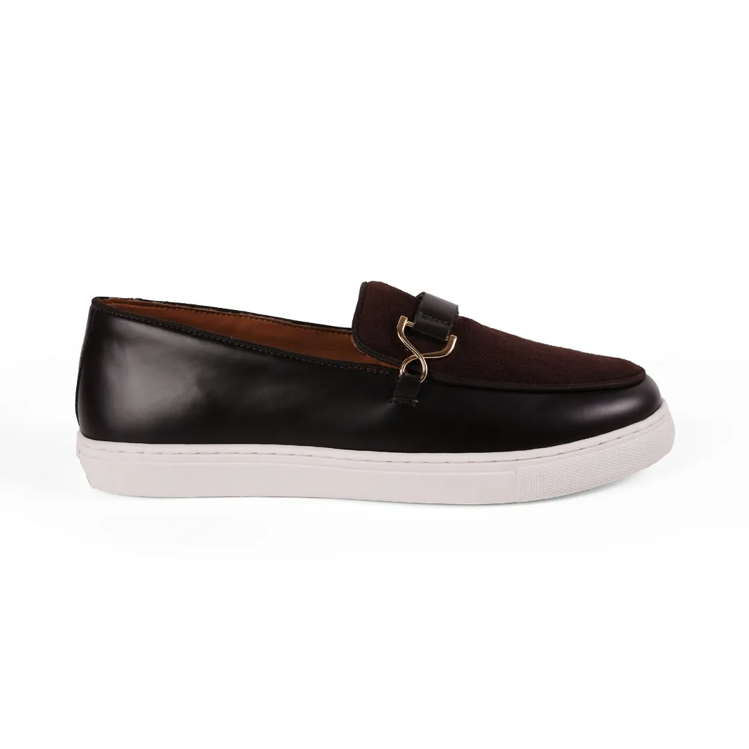 Monkstory Side Buckle Slip-On Sneakers - Brown