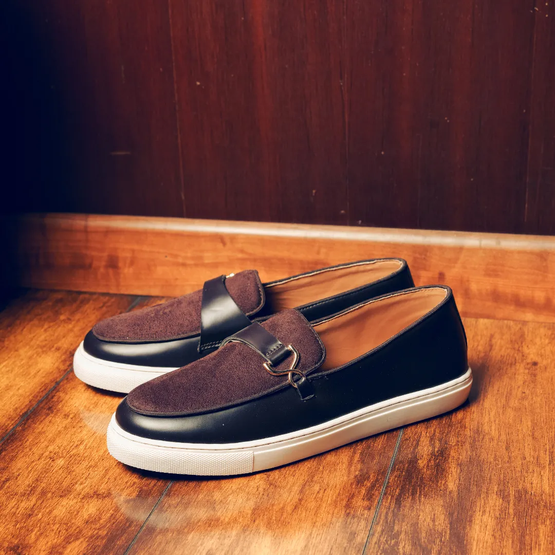 Monkstory Side Buckle Slip-On Sneakers - Brown