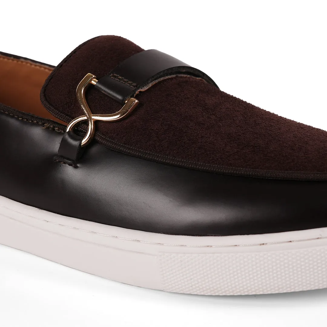 Monkstory Side Buckle Slip-On Sneakers - Brown