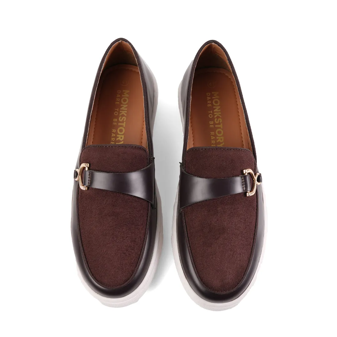 Monkstory Side Buckle Slip-On Sneakers - Brown