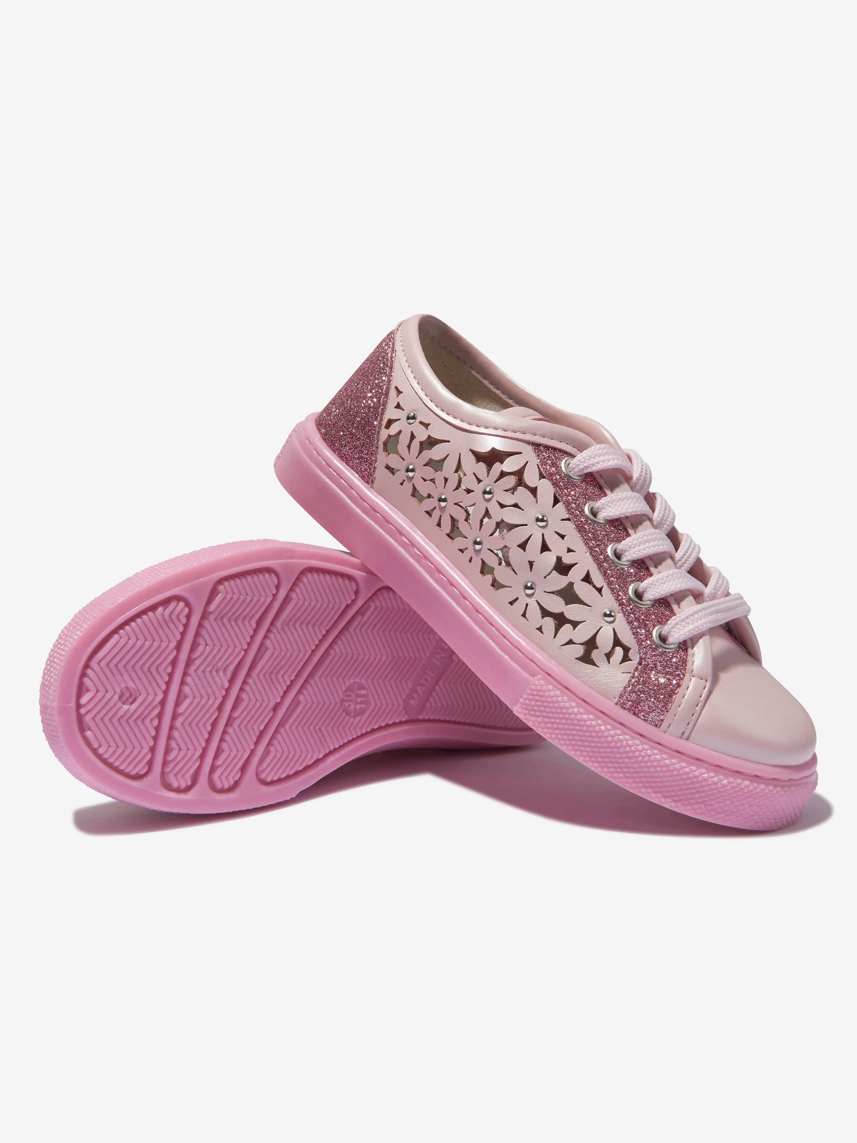 Monnalisa Girls Laser-Cut Daisy Trainers