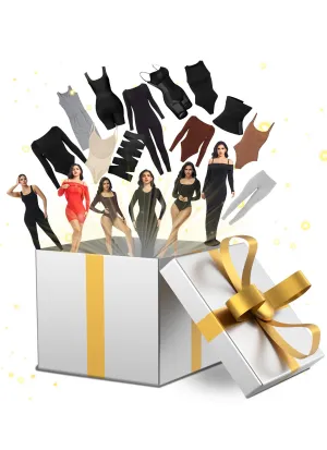 Mystery BOX with 4 Exclusive Value Items ,Bodysuit , Playsuit , Jumpsuit, Waist Trainers and Wraps, Leggings, Shapewear Dress , leggings and brallet