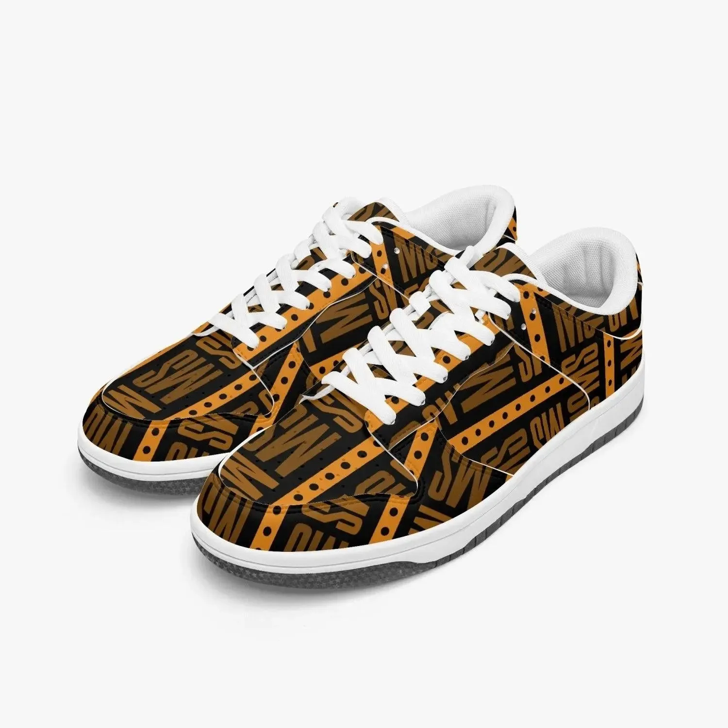 Orange Me Dunk Stylish Leather Sneakers - Men