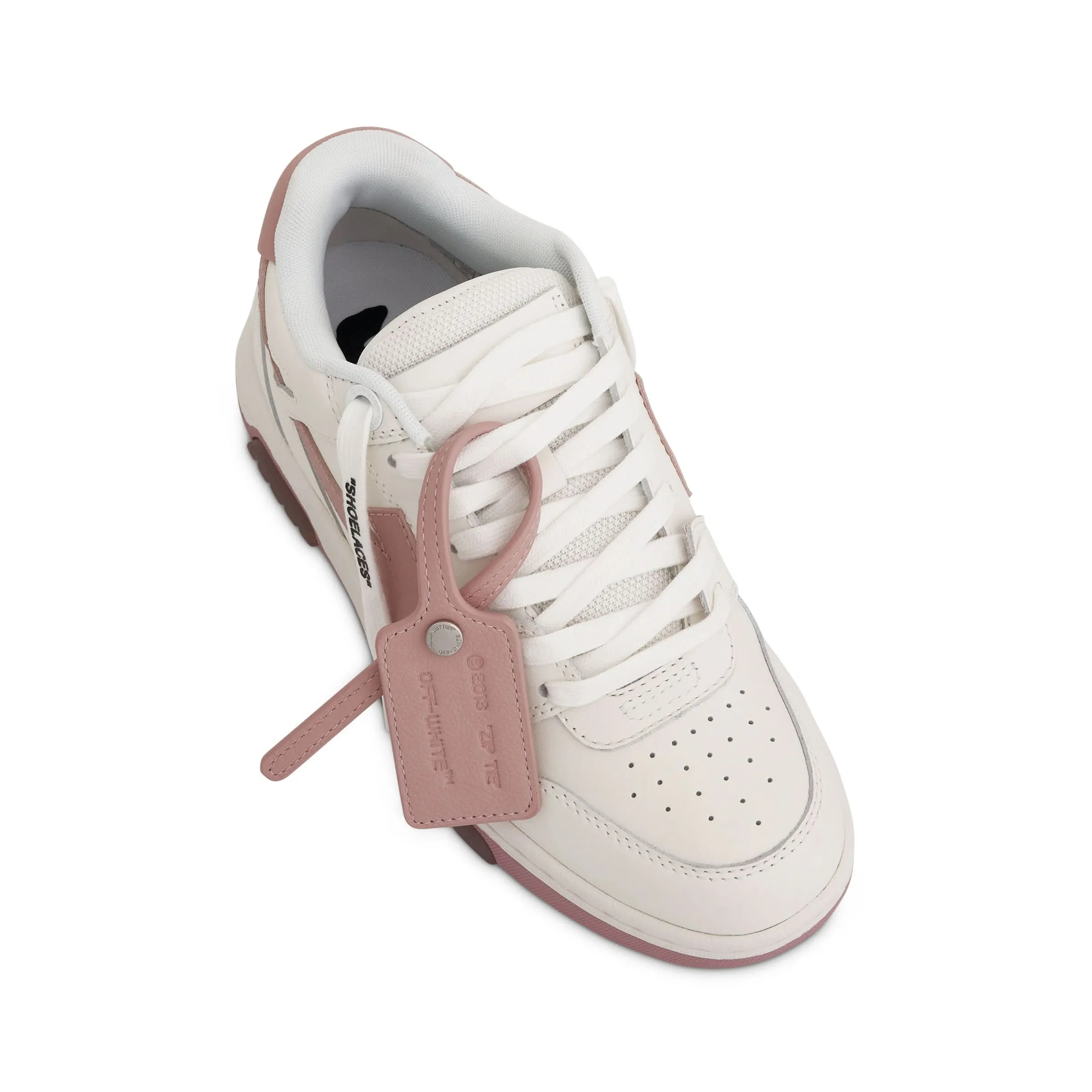 Out Of Office Calf Leather Sneaker in White/Pink