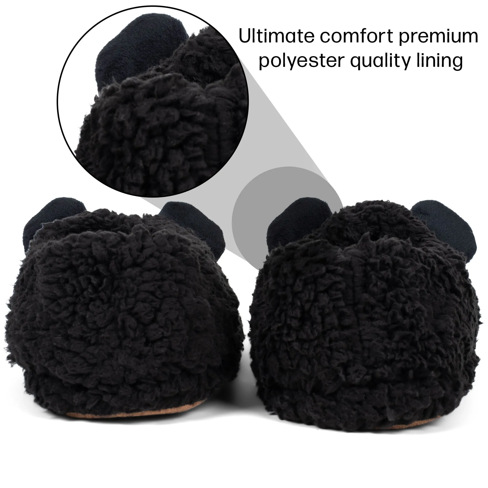 Panda Black Women's Animal Cozy Plush Lined Non Slip Fuzzy Slipper - Medium