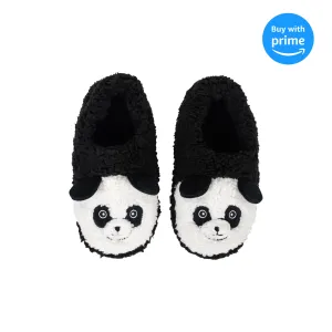 Panda Black Women's Animal Cozy Plush Lined Non Slip Fuzzy Slipper - Medium