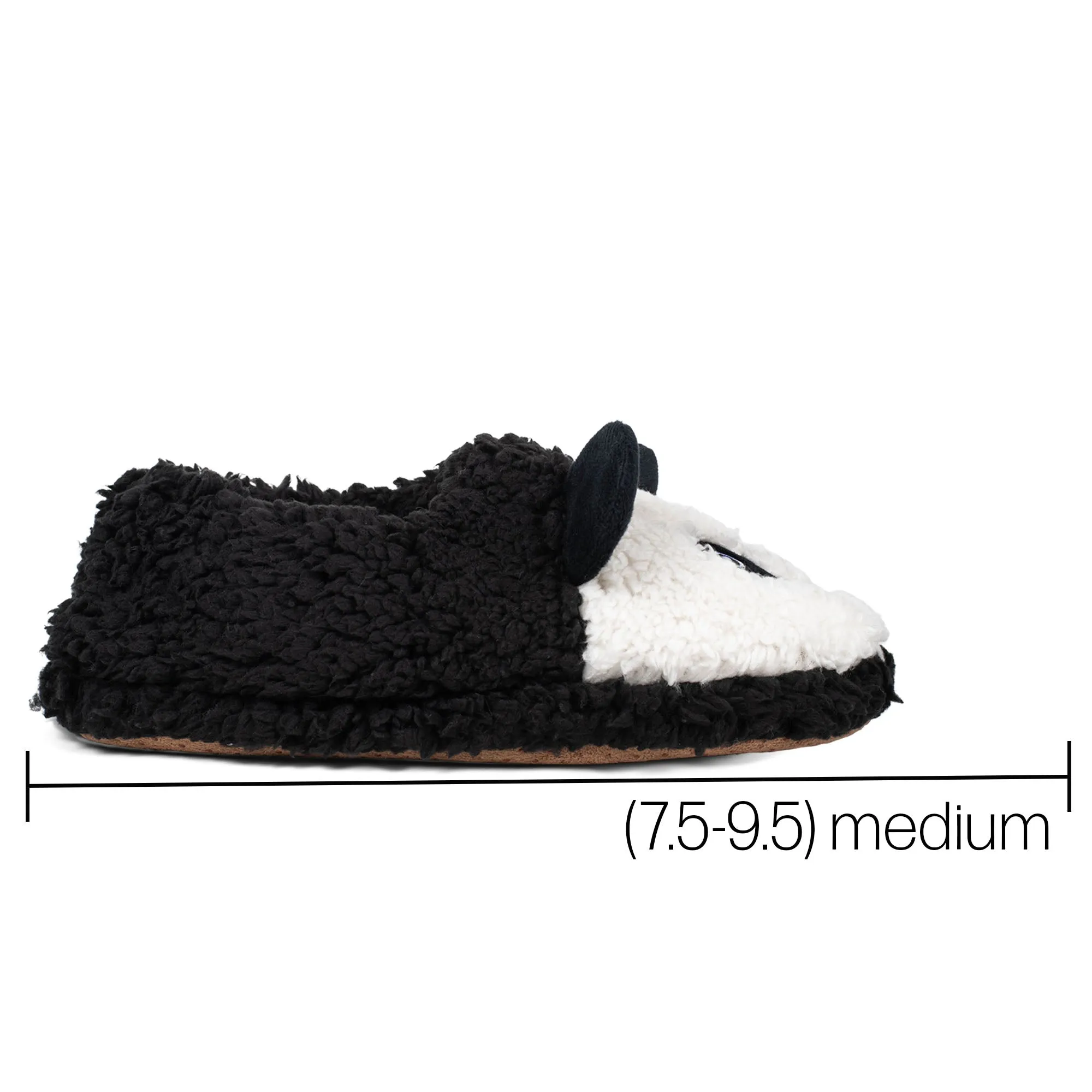 Panda Black Women's Animal Cozy Plush Lined Non Slip Fuzzy Slipper - Medium