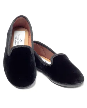 Petite Plume Black Velvet Hampton Loafers