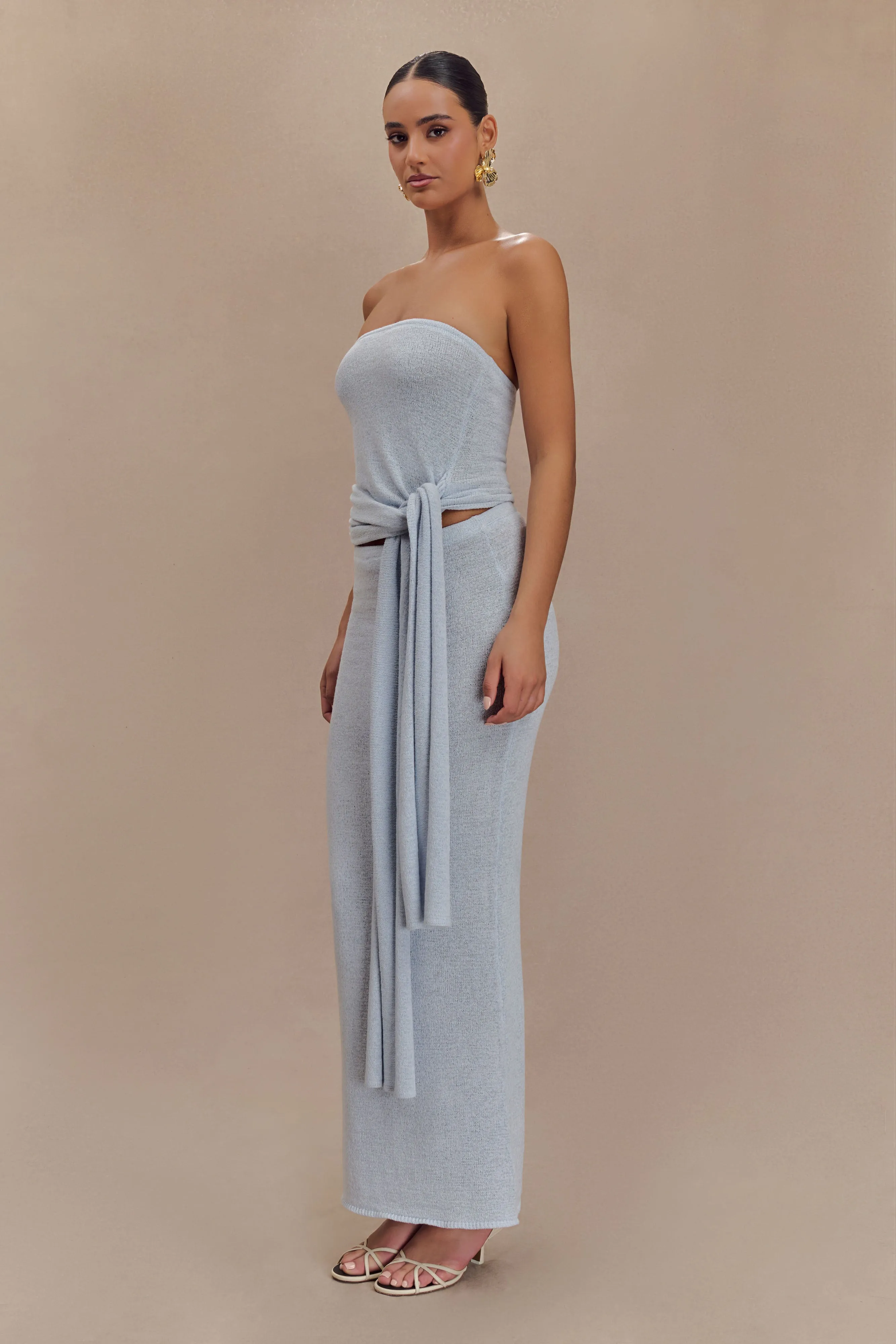 Phoebe Knit Maxi Skirt - Ice Blue