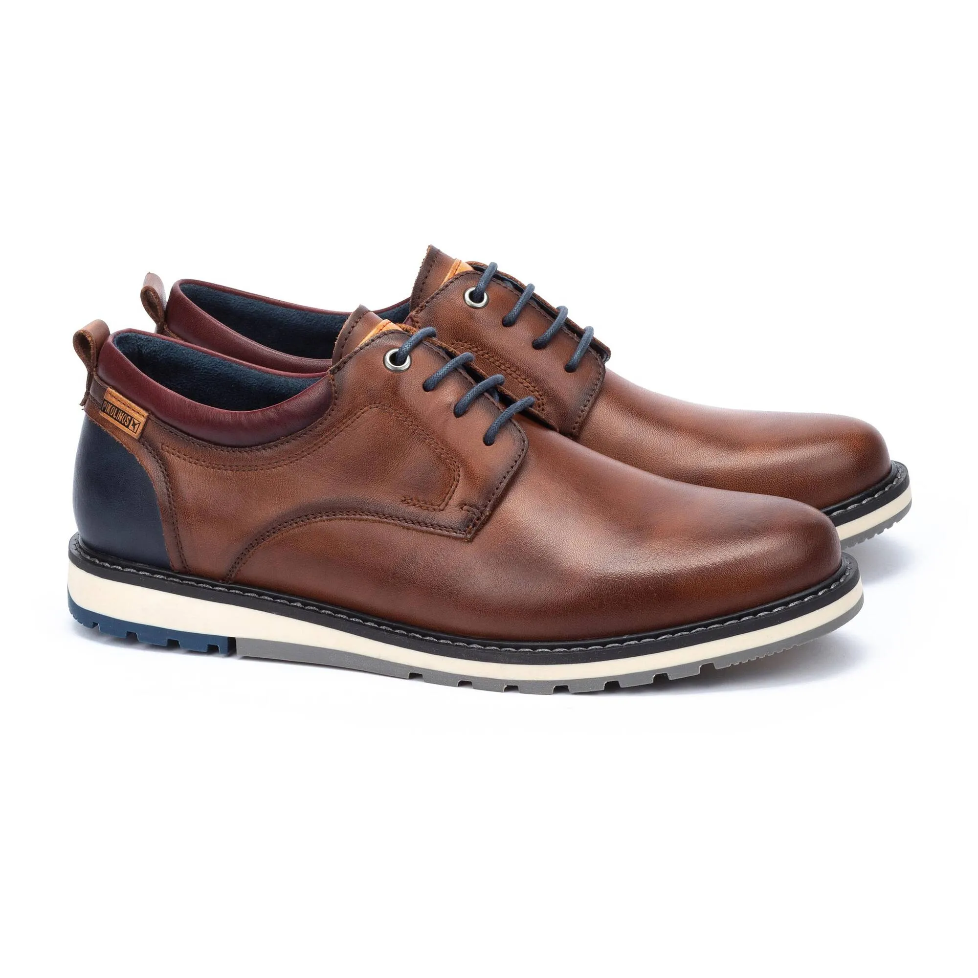 Pikolinos Berna M8J-4183 Mens Brown Leather Lace Up Shoes