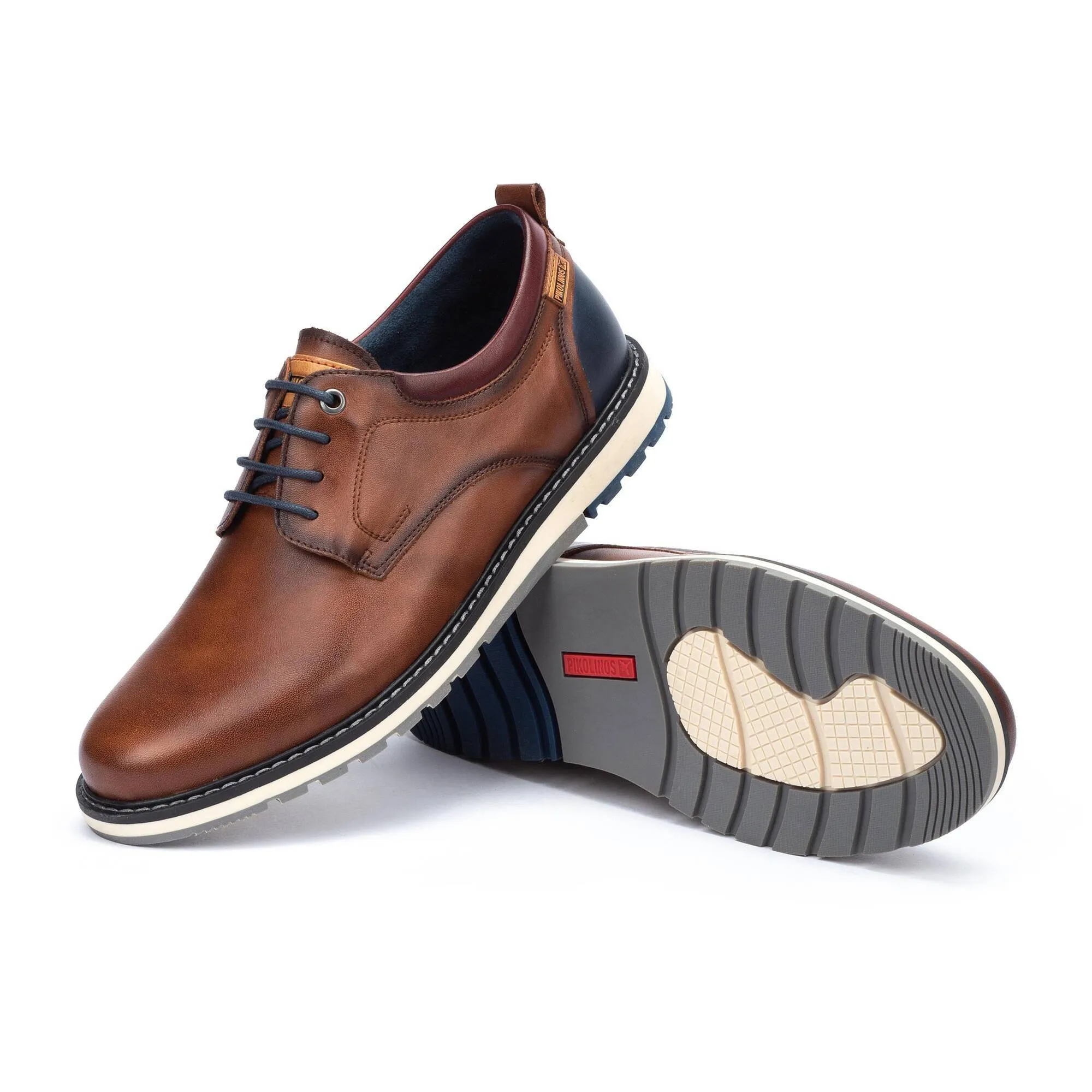 Pikolinos Berna M8J-4183 Mens Brown Leather Lace Up Shoes