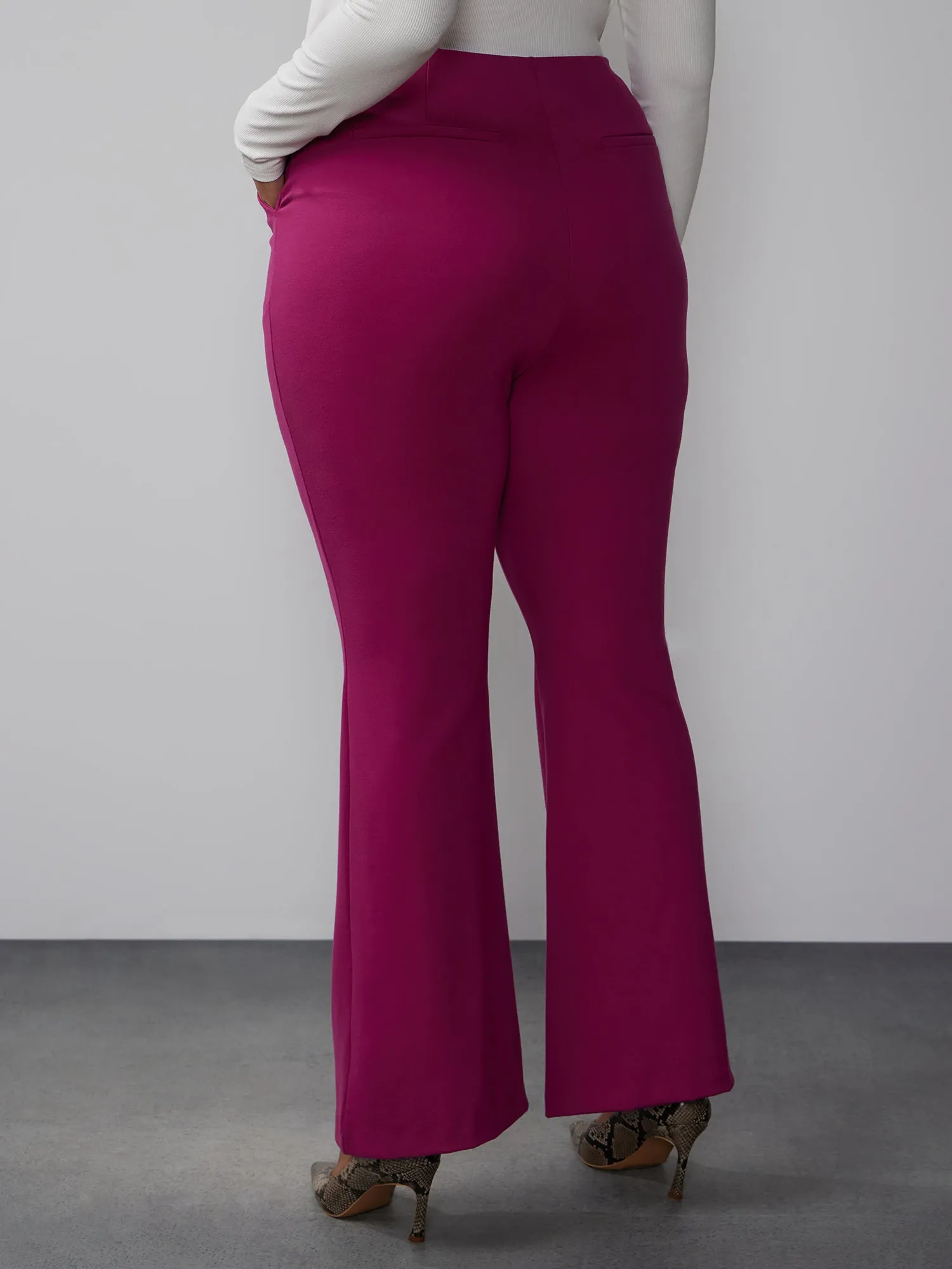 Plus High Rise Ponte Flare Pant