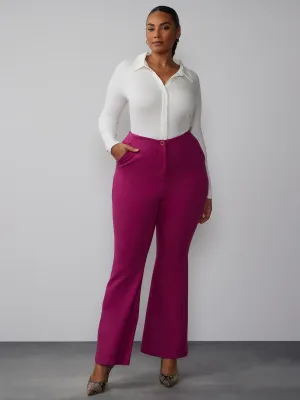 Plus High Rise Ponte Flare Pant