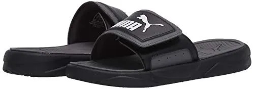 PUMA Royalcat Slide Sandal, Black-Castlerock White, 11 M US