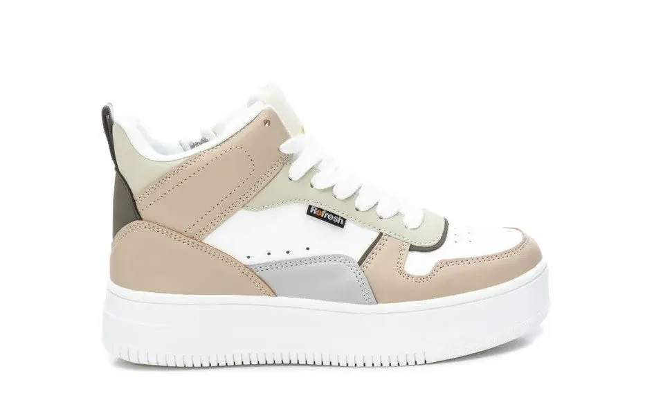 Refresh 170476 Womens Taupe Beige Multi Chunky High Top Trainer