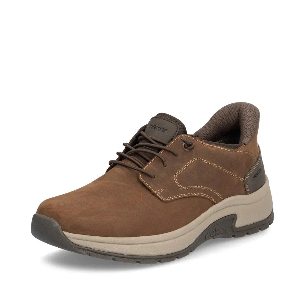 Rieker Men's Bruce 50 Elastic Lace Shoe in Brown