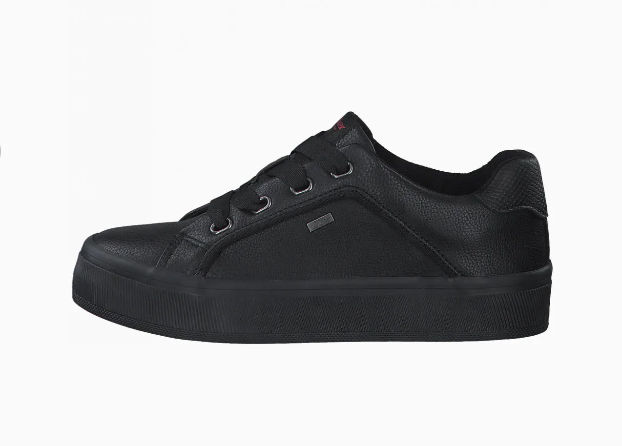 S Oliver 23614 -28 Black Lace Up Trainers