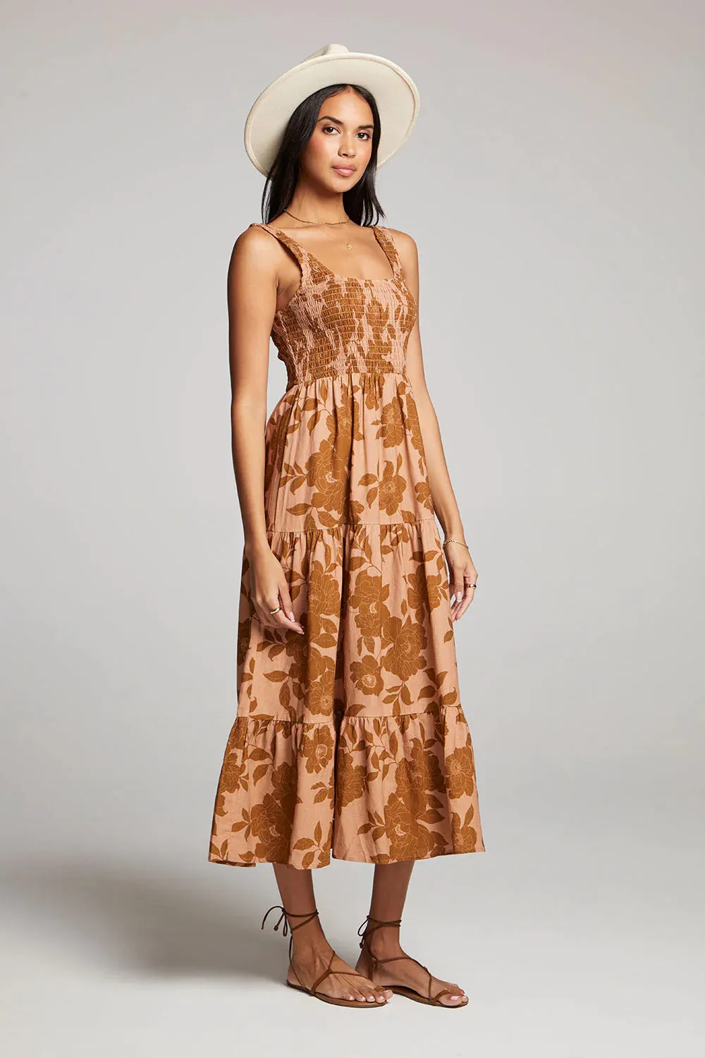 SAL Memphis Midi Dress in Rosewood