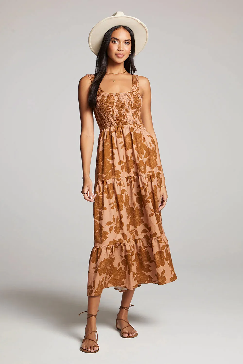 SAL Memphis Midi Dress in Rosewood