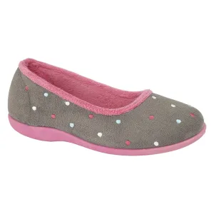 Sleepers Womens Slipper Isla Grey Fuchsia