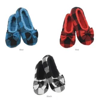 Snoozies Buffalo Check Women's Ballerina Slippers