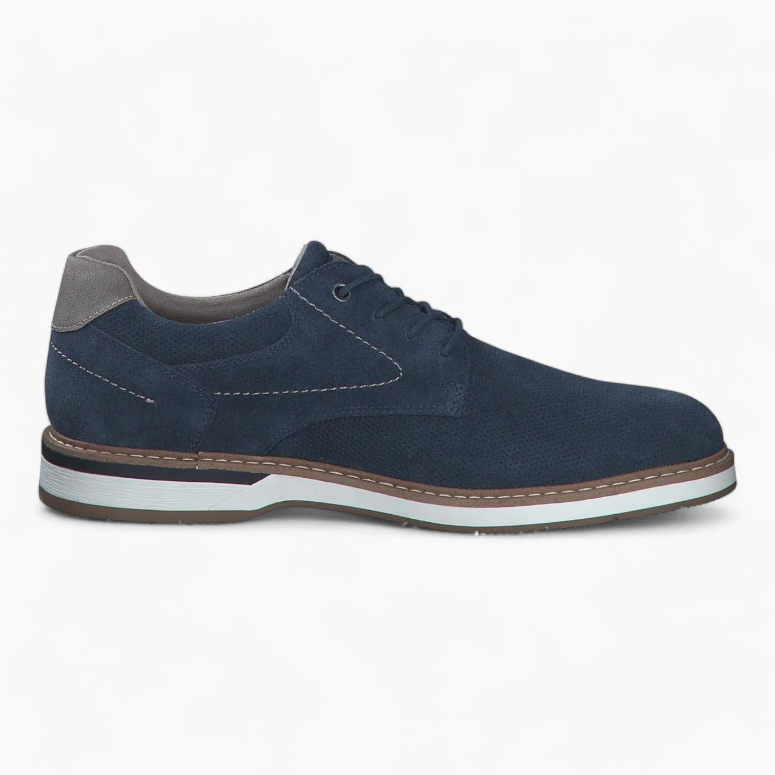 S.Oliver Men's Navy Nubuck Lace-Up Shoes with Soft Foam Insole