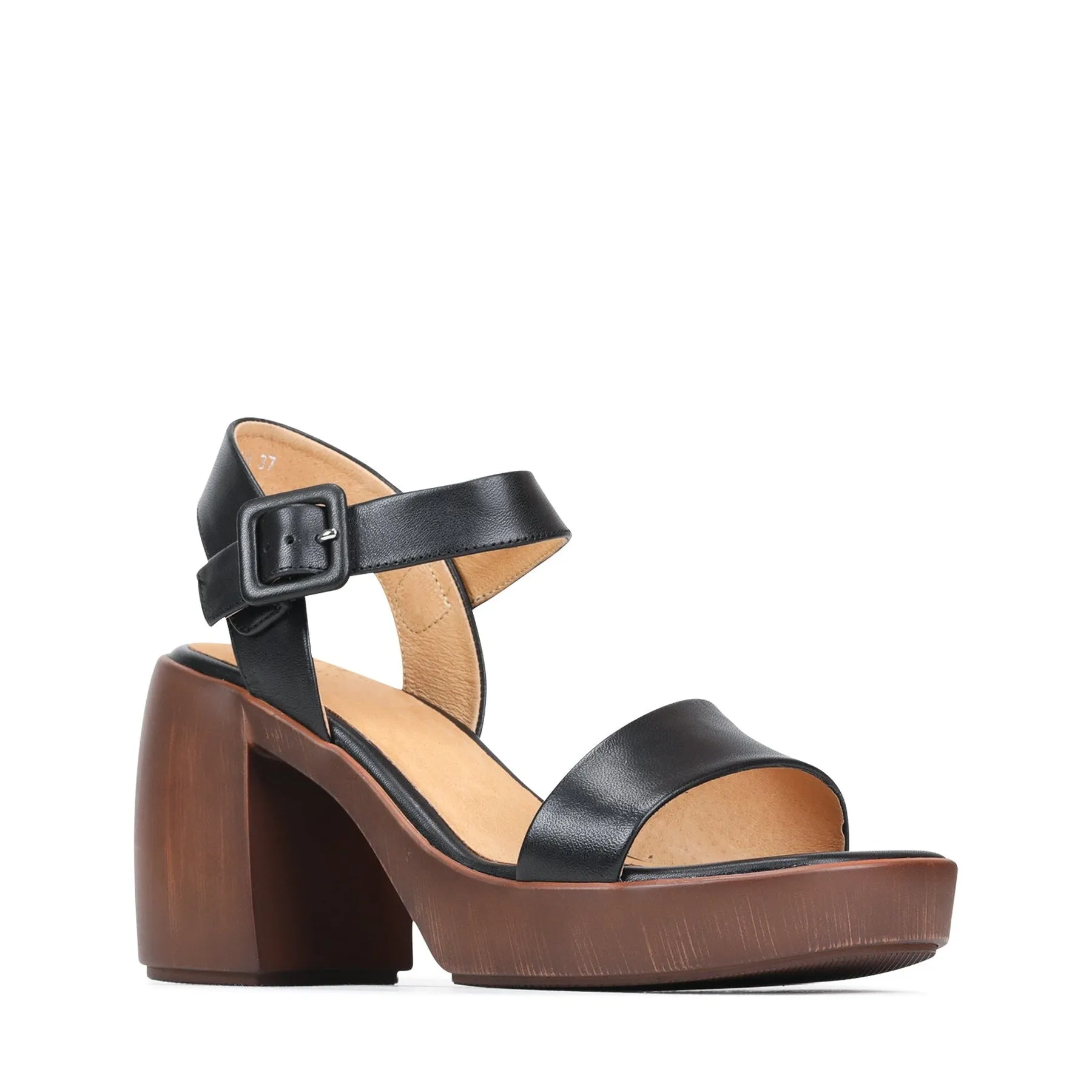 SPIGA LEATHER BLOCK HEEL SANDALS