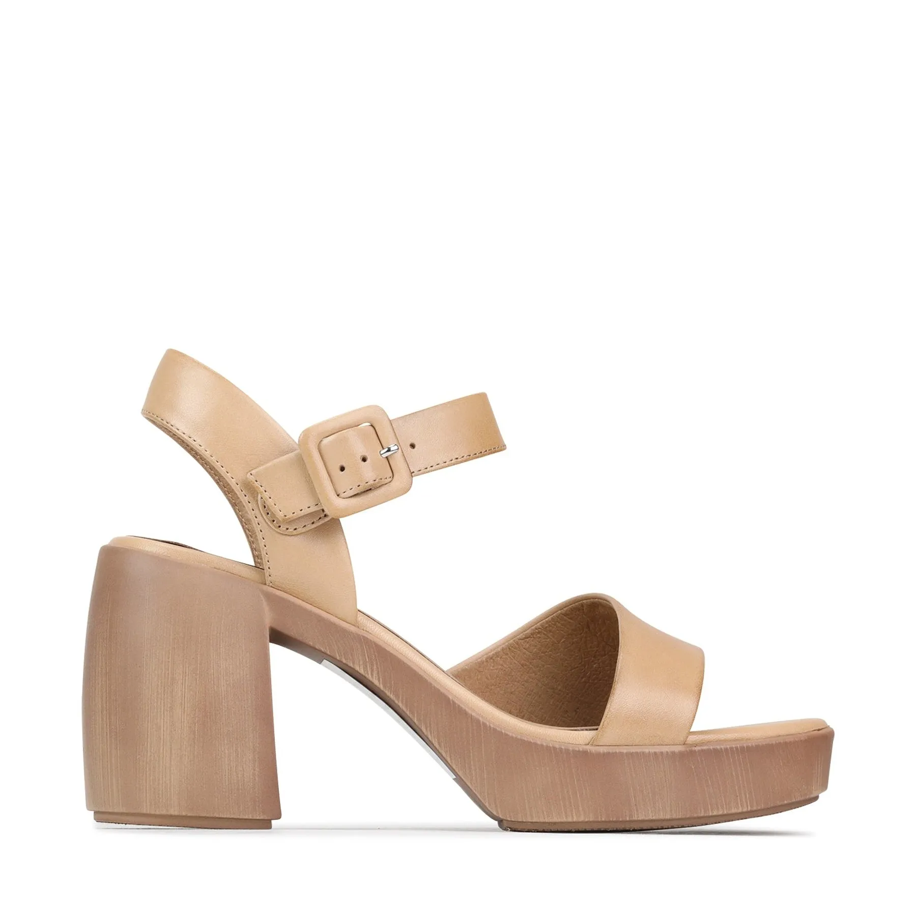 SPIGA LEATHER BLOCK HEEL SANDALS