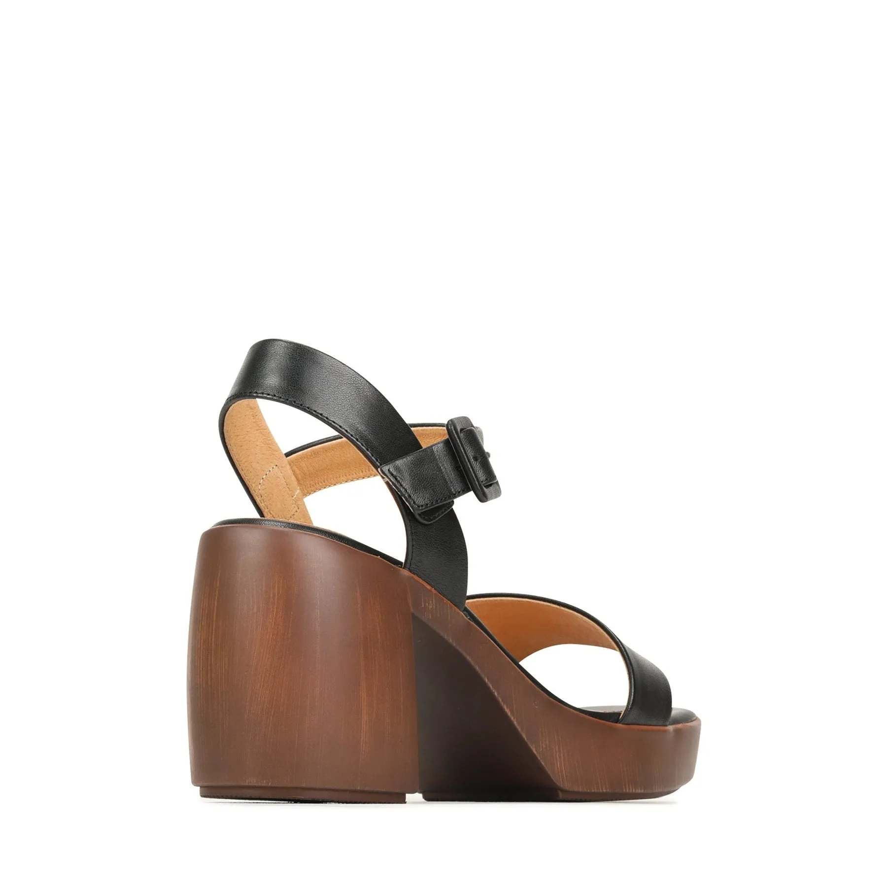 SPIGA LEATHER BLOCK HEEL SANDALS