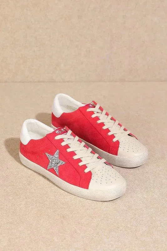 Star Vegan Leather Low Top Sneakers