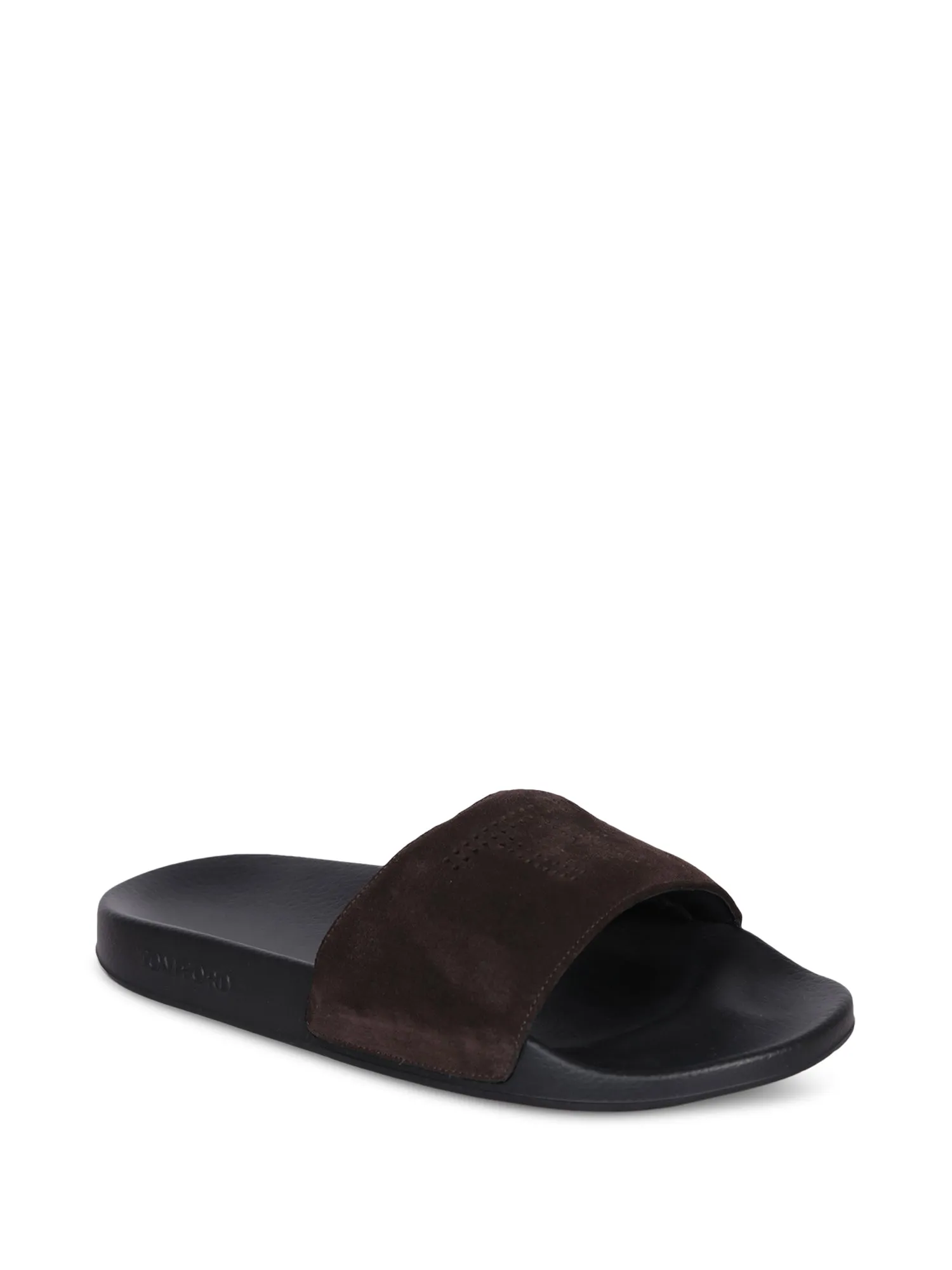 Suede sandals slides