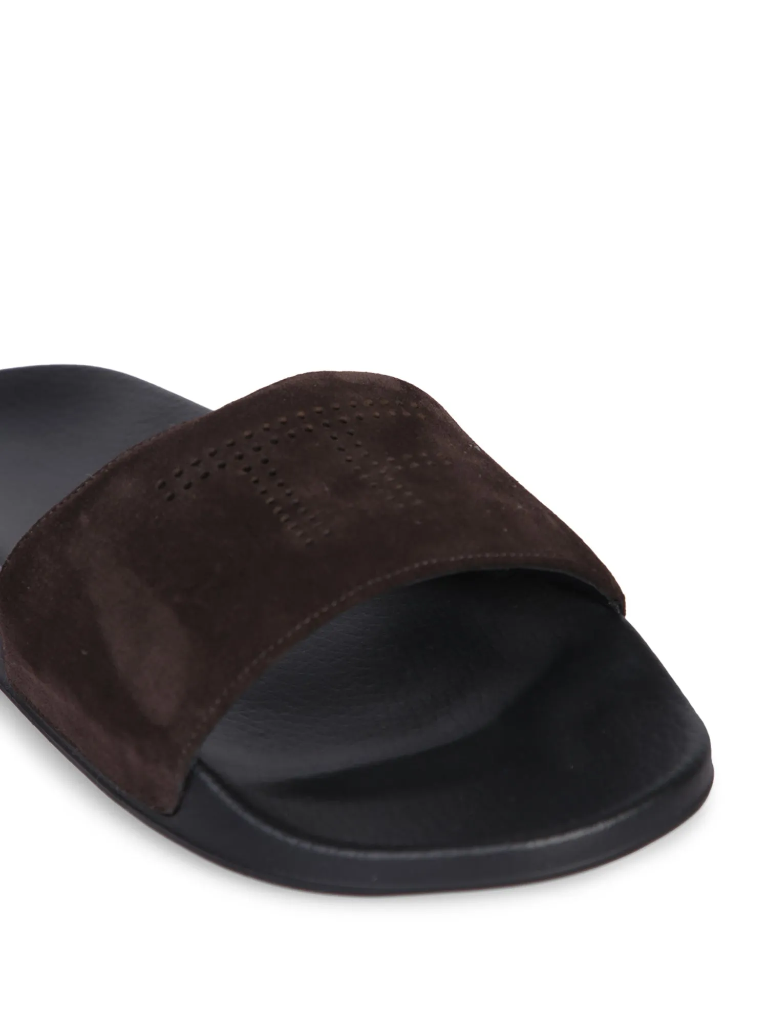 Suede sandals slides