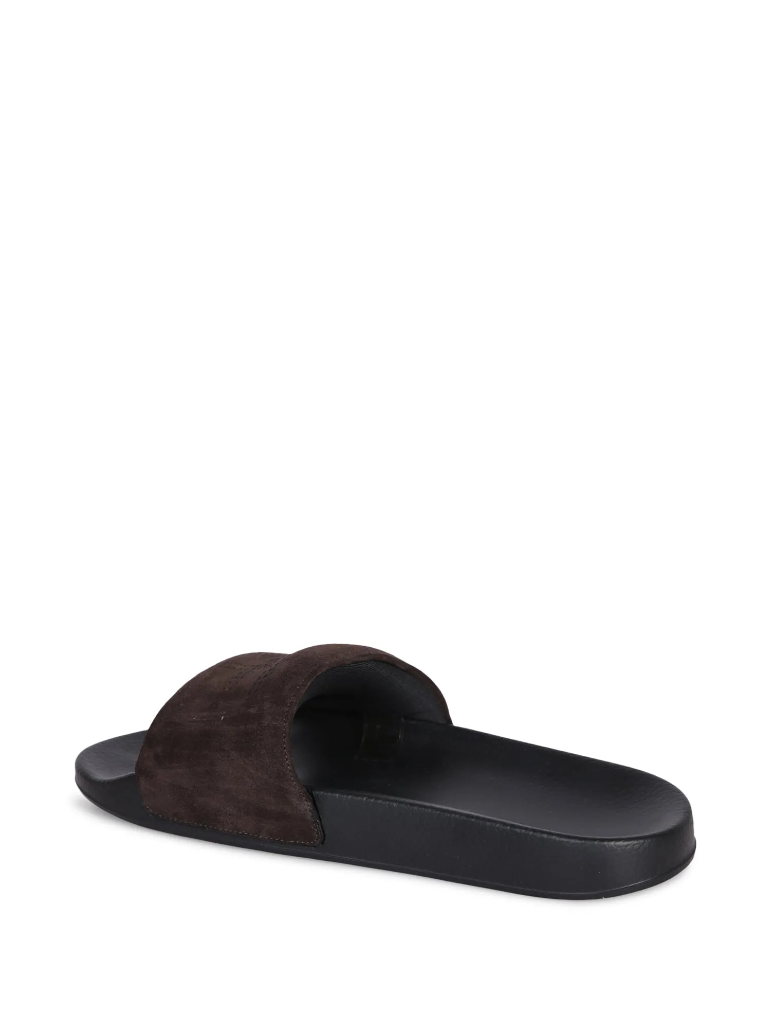 Suede sandals slides