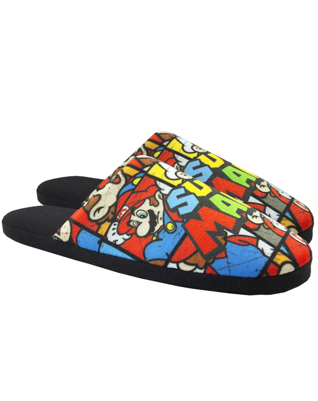 Super Mario Bros All Over Print Multi-coloured Men's Slip-on Slippers