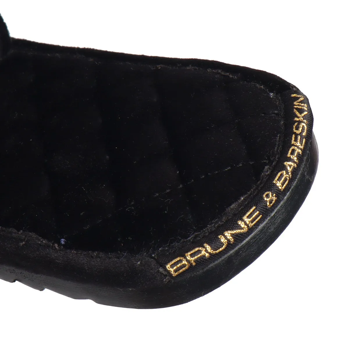 Super Soft Slide-in Slippers in Black Italian Velvet