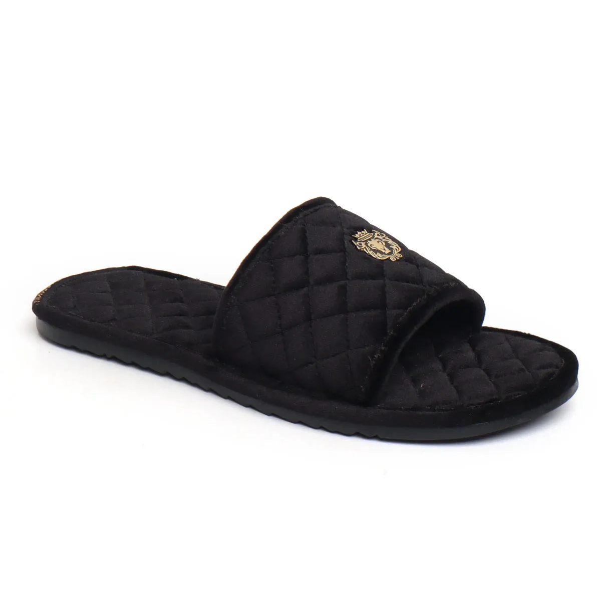 Super Soft Slide-in Slippers in Black Italian Velvet