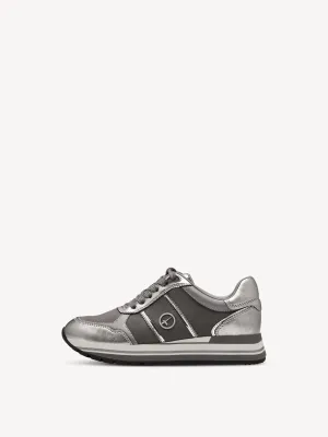 Tamaris Ladies Trainers Lace Up Grey/Silver Sneaker sale