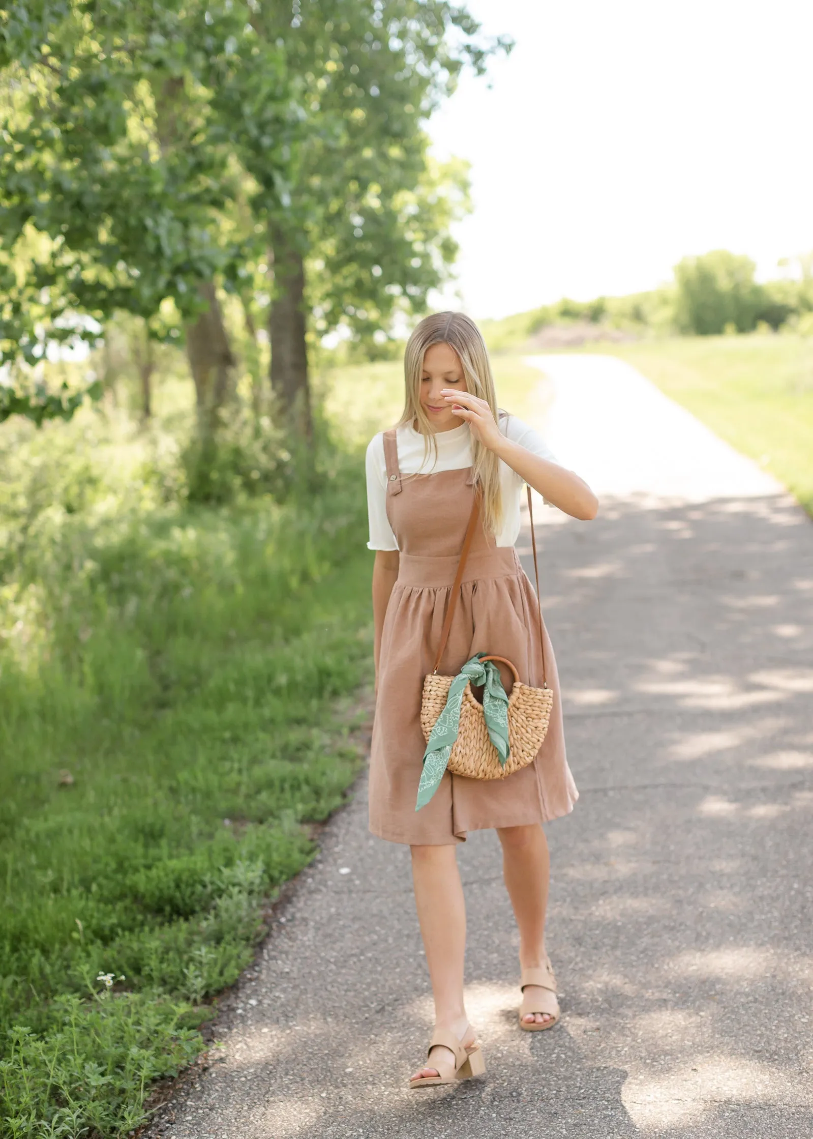 Tan Wooden Block Slingback Sandal - FINAL SALE