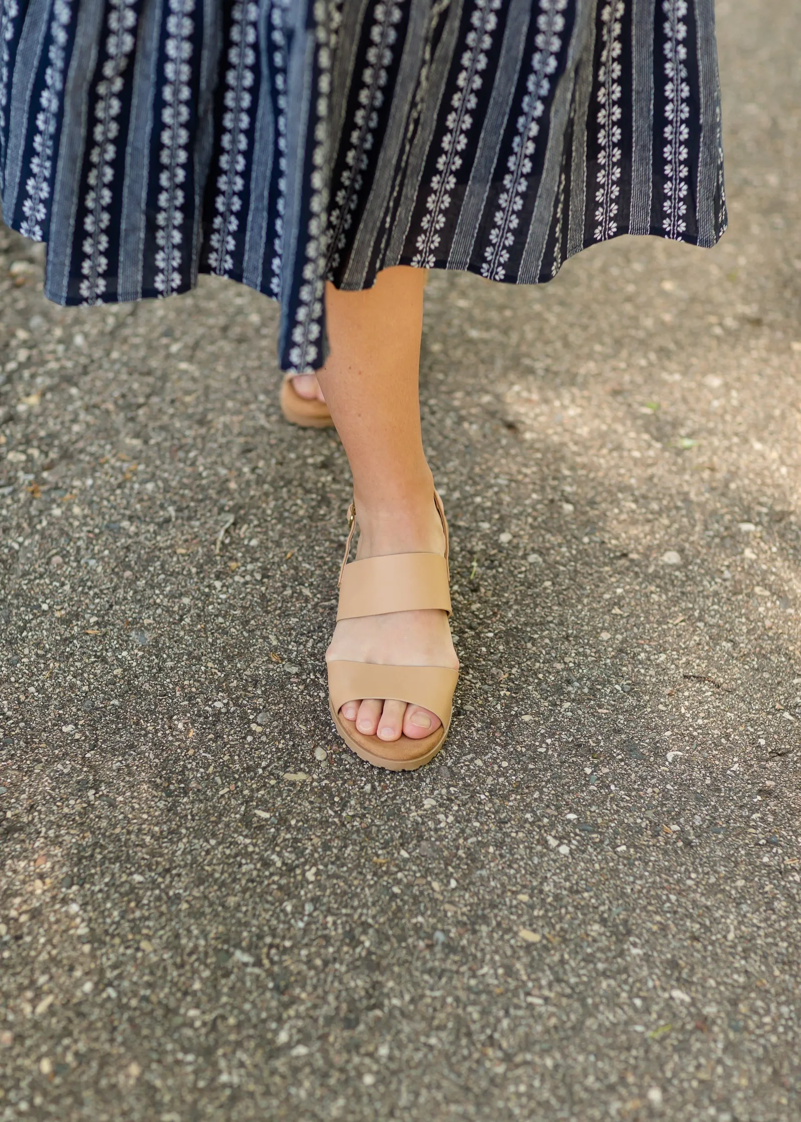 Tan Wooden Block Slingback Sandal - FINAL SALE